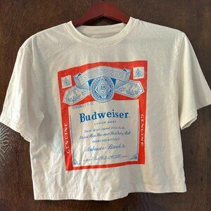 Women's Vintage Budweiser Logo Graphic T-Shirt Crop Top - XXS